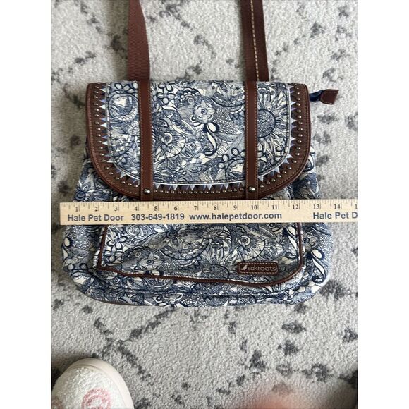 Sakroots Backpack Artist's Circle Blue Floral Embroidered Saddle Bag Purse‎ - Picture 13 of 14